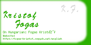 kristof fogas business card